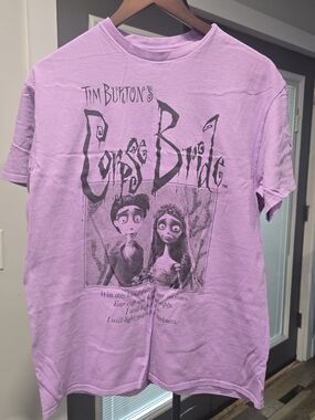 Tim Burton's Corpse Bride Graphic Tee Lavender Purple Size L